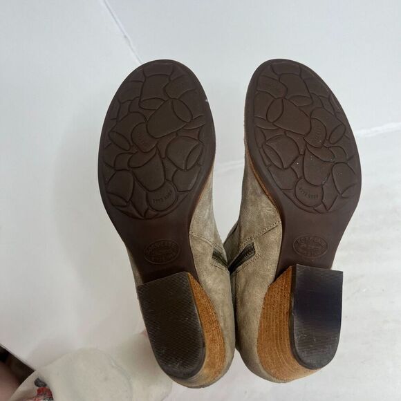 Kork-Ease Sherrill Booties Taupe Suede Ankle Boots Tan Leather Size 8.5 - Picture 9 of 12